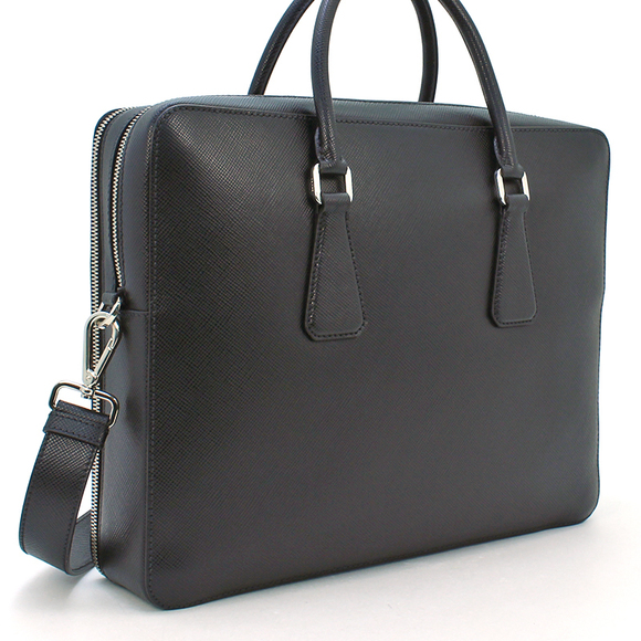 Prada Leather Briefcase Black Saffiano Cuir - Picture 1 of 5